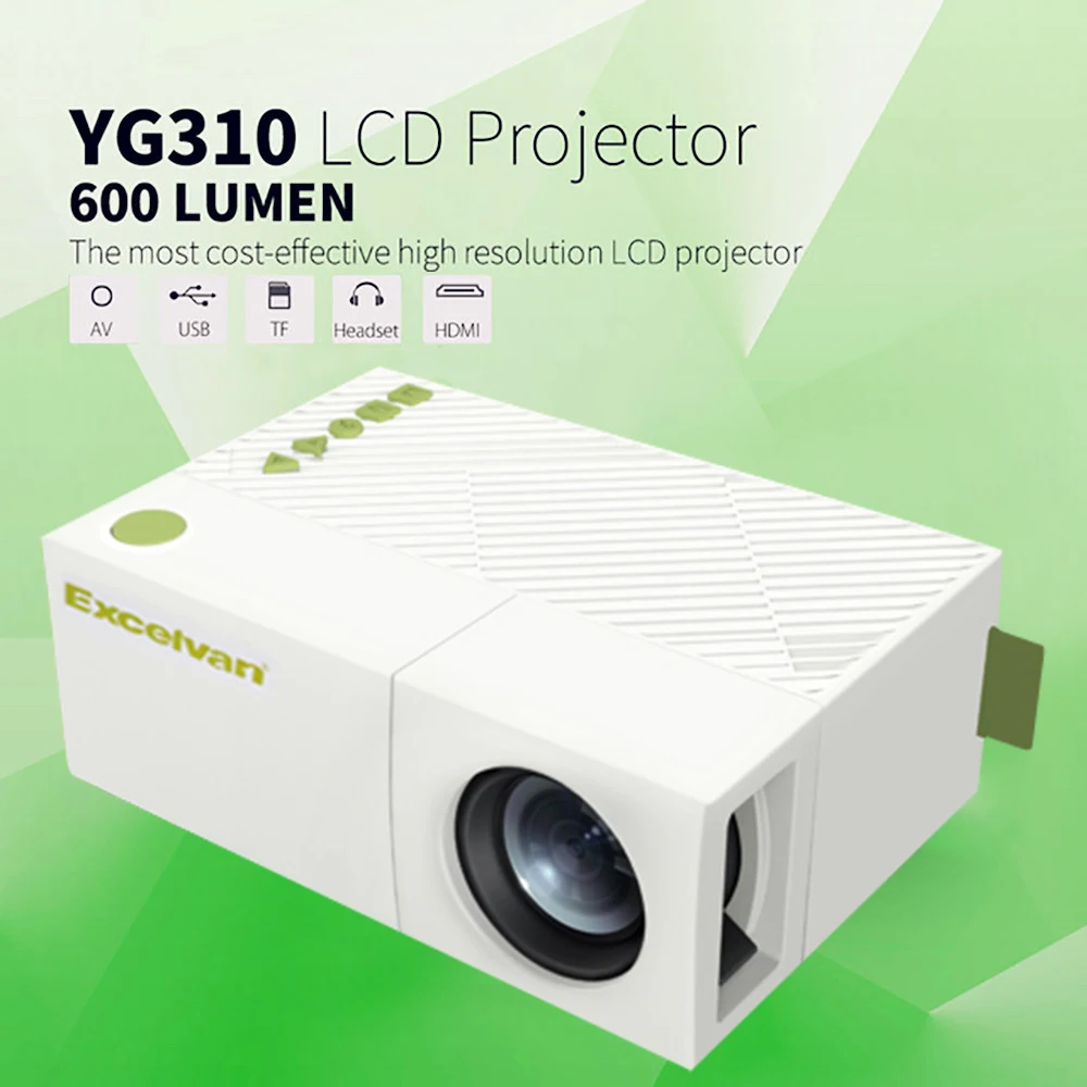 Excelvan YG310 обновленный YG300 светодиодный портативный проектор 800LM 3 5 мм 320x240 HDMI USB Мини