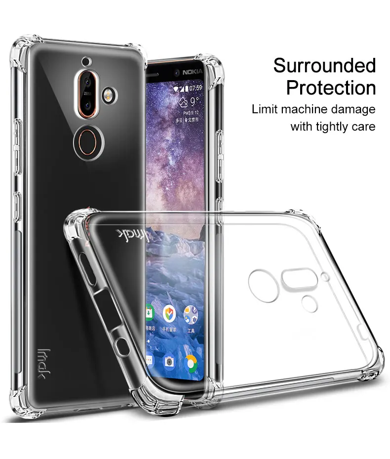 IMAK подушка безопасности Чехол для Nokia 7 Plus ударопрочный противоударный Мягкий ТПУ