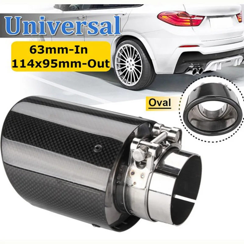 Универсальный 114*95 Овальный Наклонный выхлопной наконечник Akrapovic глушитель из