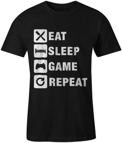 Eat Sleep Game Repeat игровая Мужская футболка геймер для Xbox Playstation новые футболки унисекс