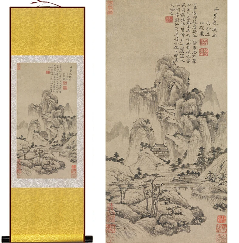 Традиционная живопись гор пейзаж художественная домашняя живопись|painting dress|painting