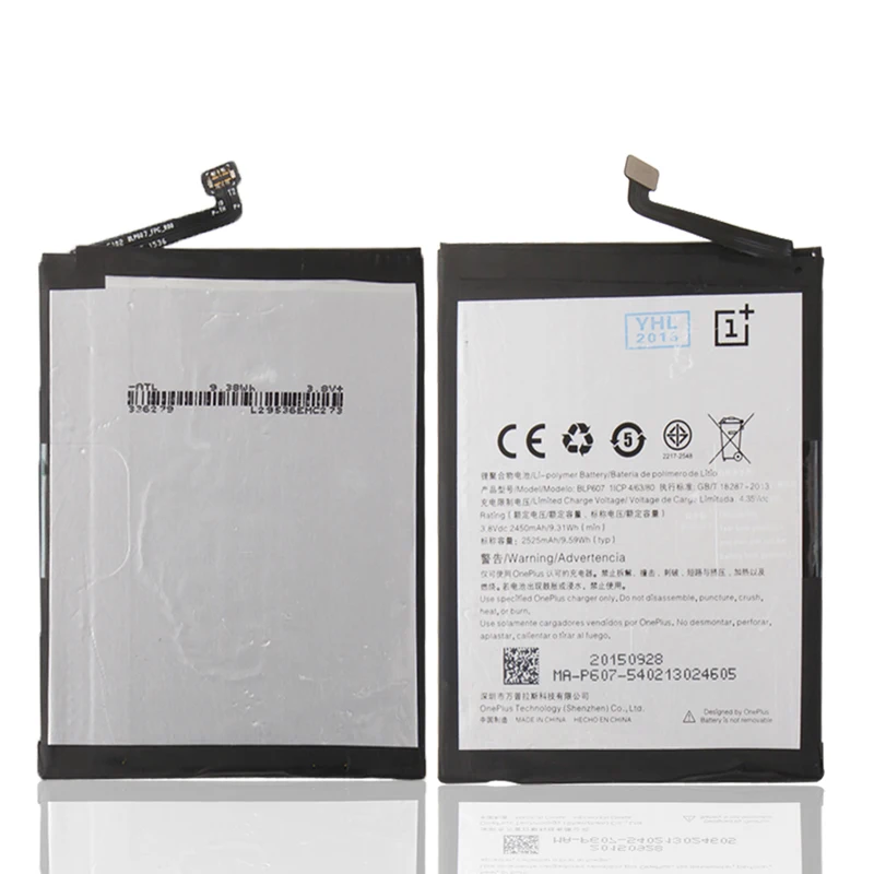 100% оригинальная запасная батарея для Oneplus 3 BLP607 2450mAh умный мобильный телефон +