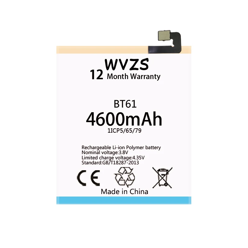 Wvzs 4600 мАч литий-полимерный аккумулятор BT61 для Meizu M3 Note L681H L681 (l-версия) Сменные