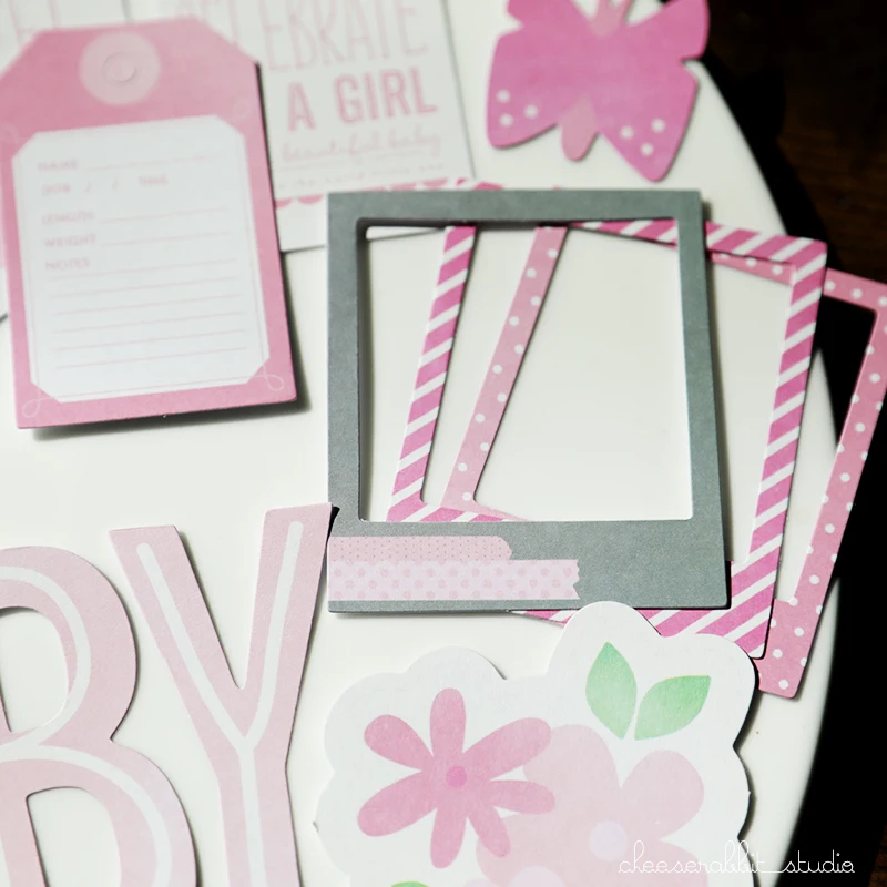 

ZFPARTY 36pcs Baby Girl Cardstock Die Cuts for Scrapbooking Happy Planner/Card Making/Journaling Project