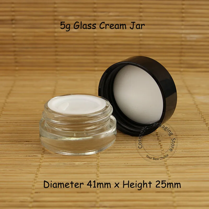 Оптовая продажа 85 шт./лот стеклянная зеркальная банка для крема с пластиковой