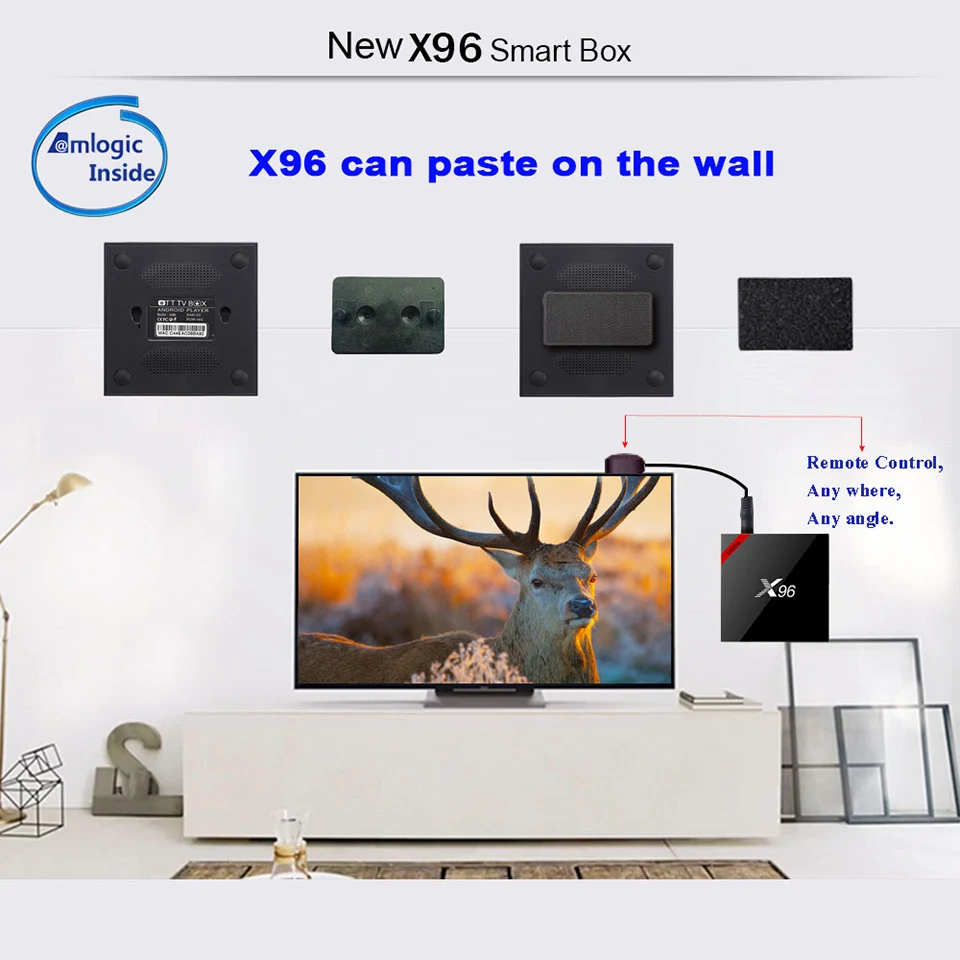 X96W Smart TV Box android 7.1 Amlogic S905W Quad Core H.265 4K 2.4GHz WiFi Media Player 2GB 16GB 1GB 8GB Set top box | Электроника