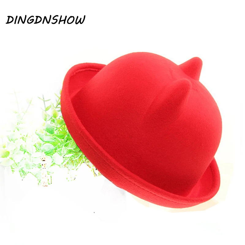 [DINGDNSHOW] 2019 модная фетровая зимняя шляпа детская шапка Детская шерстяная с