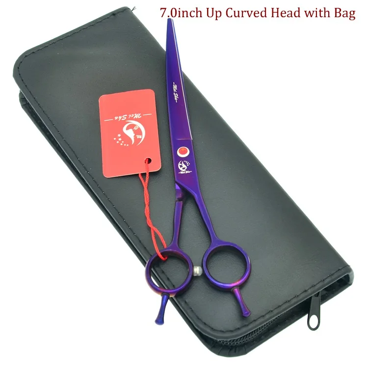 HB0115 no bag 7,0 дюймов Meisha JP440C ножницы для ухода за собакой наборы фиолетовых домашних животных Большие прямые и истончающие и Изогнутые Ножницы Волосы для животных Парикмахерская бритва HB0108 - Цвет: HB0115 no bag