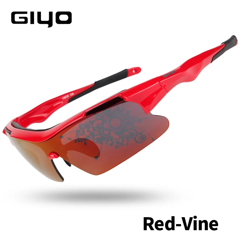 Red Vine GIYO поляризованные велосипедные очки UV400 защита линз MTB дорожный велосипед Спорт на открытом воздухе велосипед солнцезащитные очки для велоспорта - Цвет: Red Vine