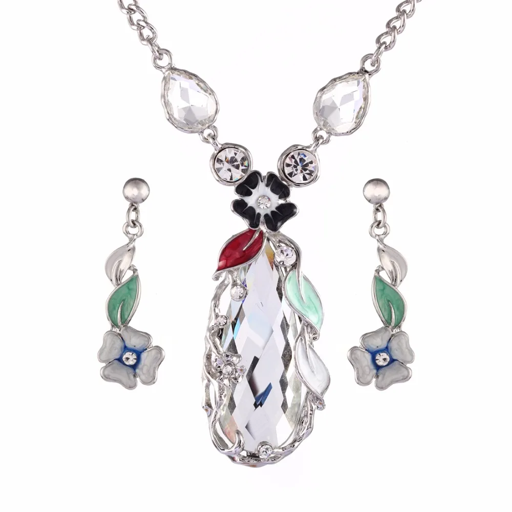 Ювелирные наборы с эмалью натуральный камень австрийский кристалл кулон