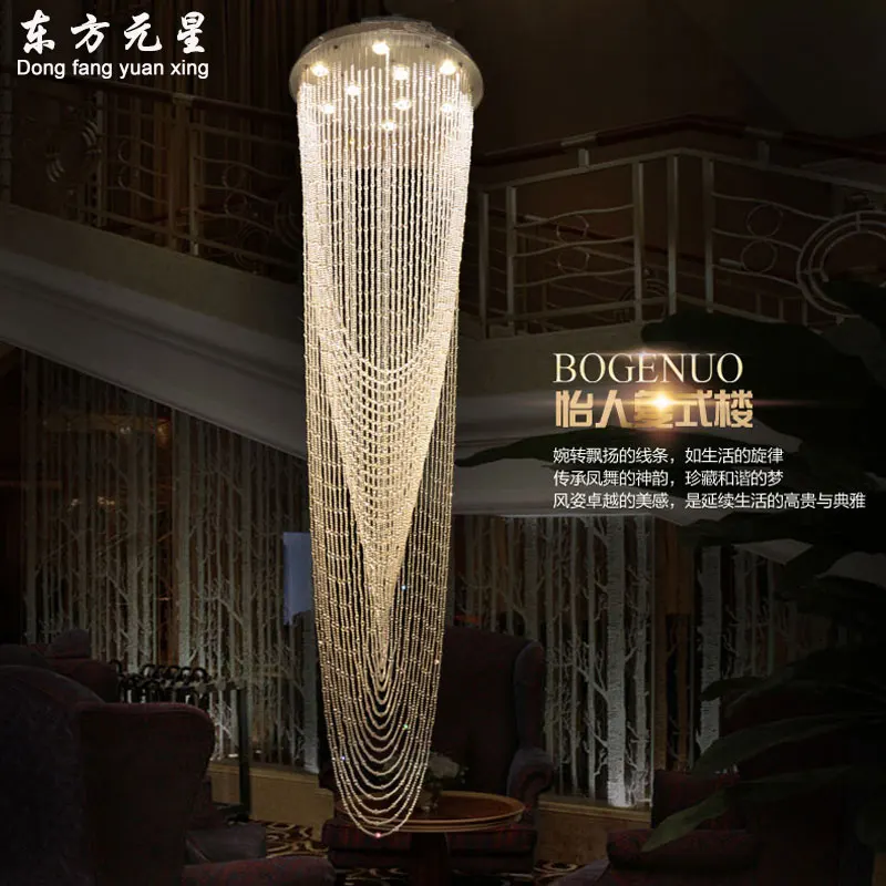 Хрустальная люстра для лестницы подвесной светильник двойной | Лампы и освещение