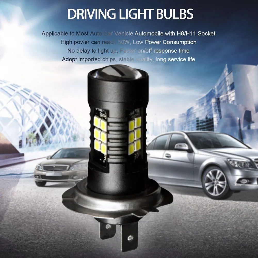 KAKUDER 2 шт. 3030 21SMD H7 Высокая мощность 6500K супер белый светодиодный Противотуманные