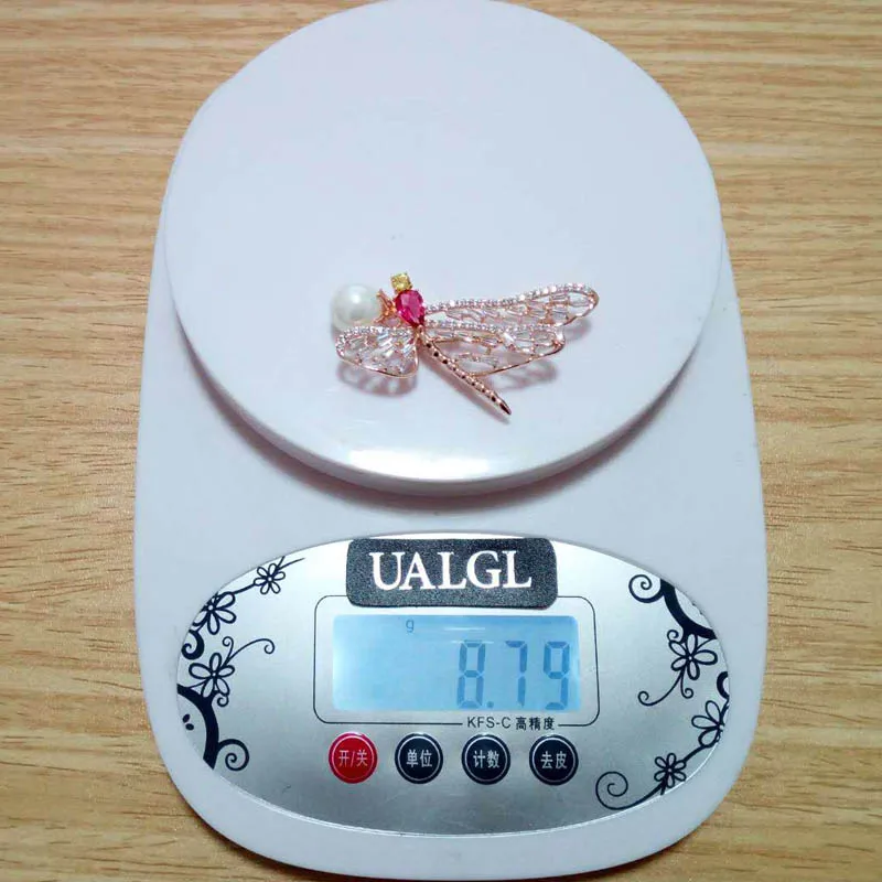 UALGL Fashion Pearl Brooch Dragonfly Insect Lapel Pins Elegant Brooches For Women Wedding Gifts Girl Party Jewelry Accessories | Украшения