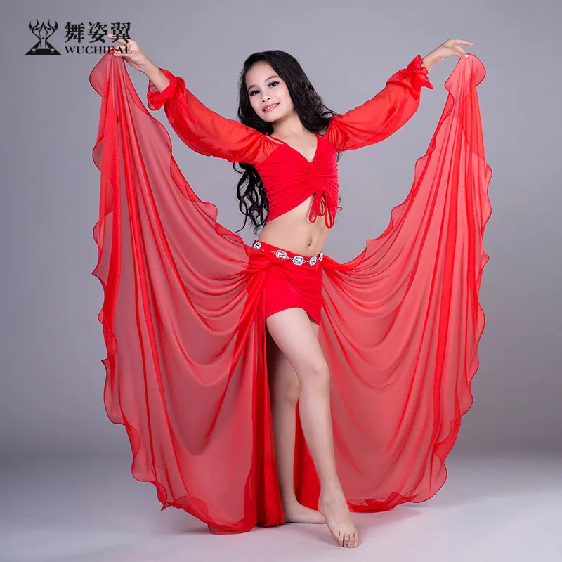top skirt underpants Детские Костюмы Для Танцев Живота, восточных танцев, индийских танцев, одежда, бюстгальтер, пояс, кольцо, юбка, комплект с платьем, костюм - Цвет: top skirt underpants
