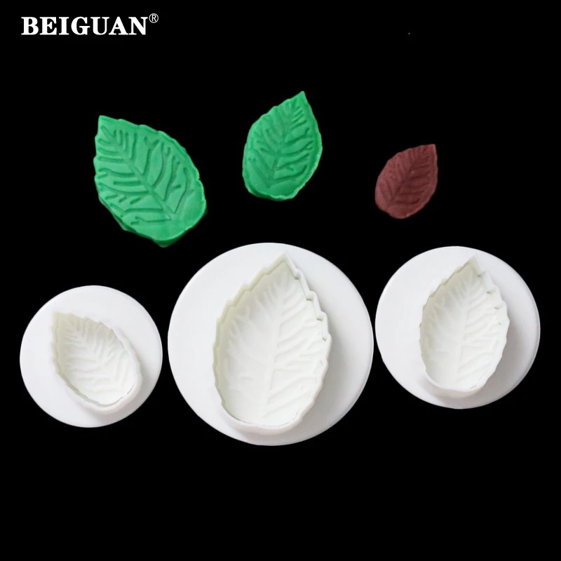 3 шт./компл. декорирование тортов из помадки в форме листьев резак для сахарной