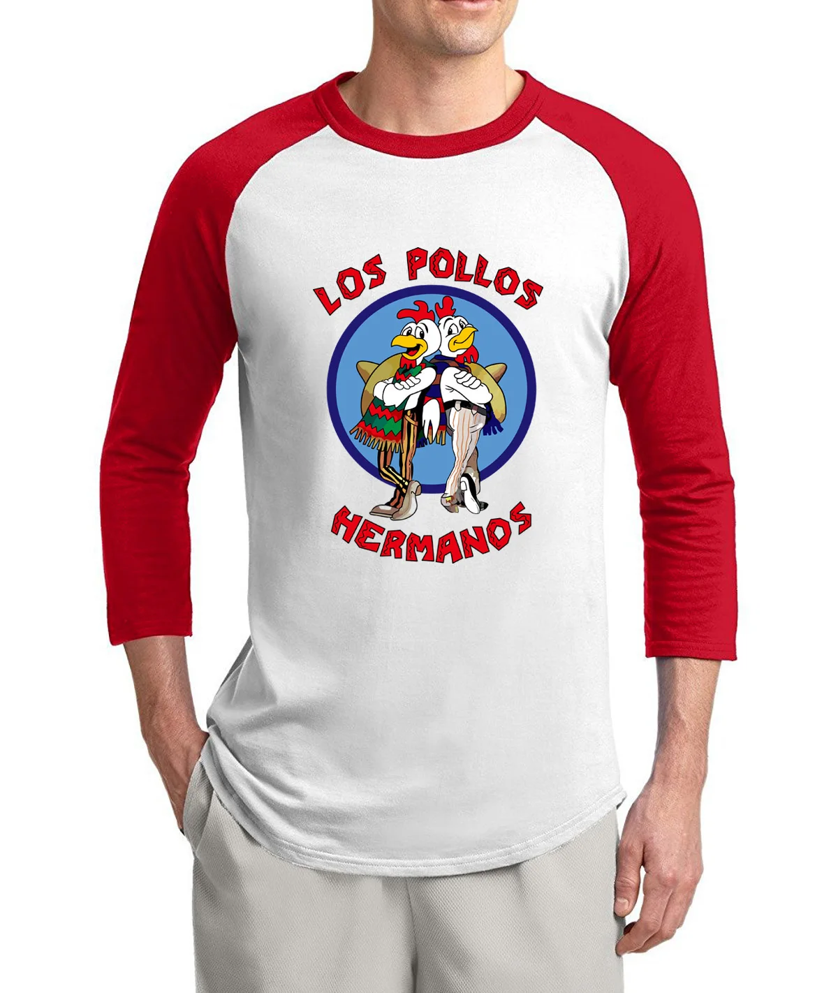 Breaking Bad LOS POLLOS Hermanos, футболка, куриные братья, лето,, 3/4 рукав, футболка, хлопок, реглан, Мужская футболка