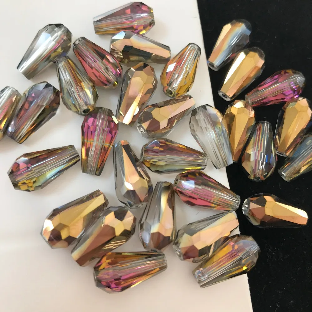 50pcs 8x16mm Drop Bicone Austria Crystal beads Charm loose spacer Beads DIY Earrings necklace hadicraft bracelet jewelry | Дом и сад