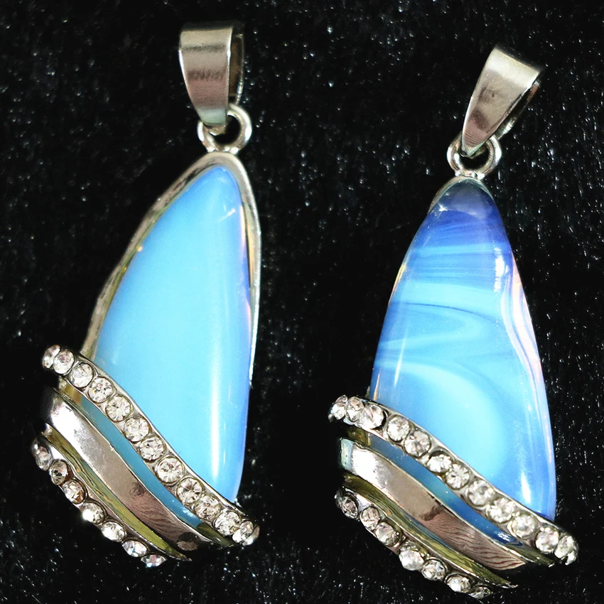 

Fashion pendant opalite stone waterdrop oval turtle teardrop heart shape charms for women necklace accessories jewelry B840