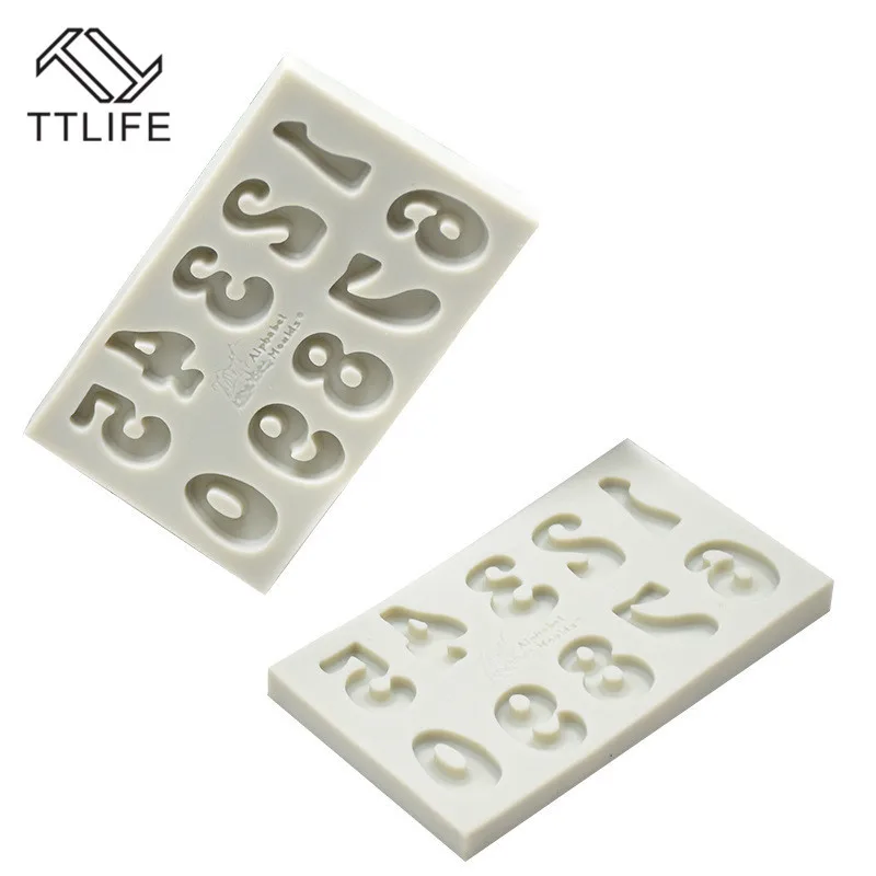 TTLIFE номер силиконовая форма помадка форма для украшения торта инструменты форма для шоколадной мастики инструменты для выпечки трафарет для выпечки Инструменты
