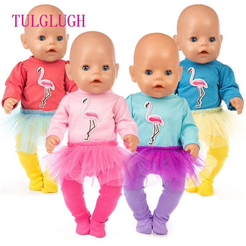 TULGLUGH Красочные птица платье + леггинсы одежда подходит для 43 см Одежда