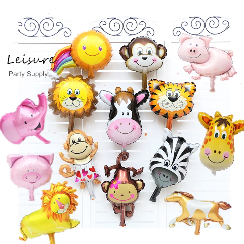 Мини джунгли вечеринка с животными Тигр Лев Обезьяна зебра жираф корова