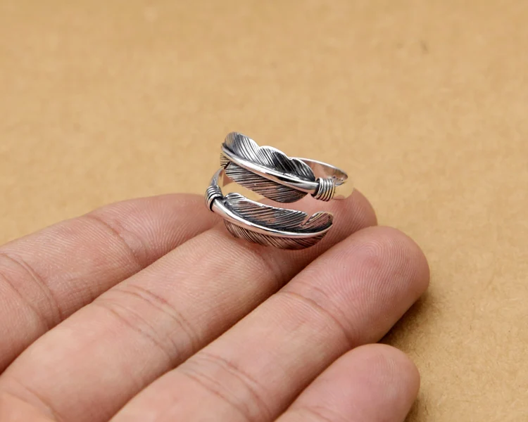 Винтажное кольцо ручной работы в индийском стиле с перьями мужское и женское