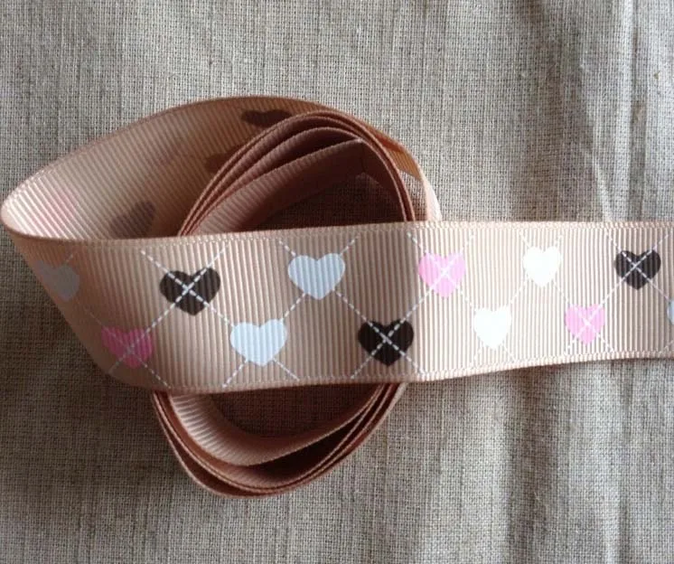 Печатные ремесленные одиночные прекрасные органзы/атласные ленты, DIY материалы ручной работы головной убор детский аксессуар для волос 2,5 см ширина 5 ярдов - Цвет: 13