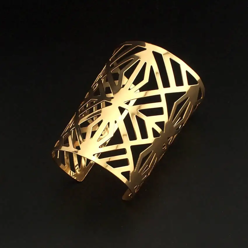 MANILAI металлические большие браслеты с вырезами и цветами браслеты-манжеты