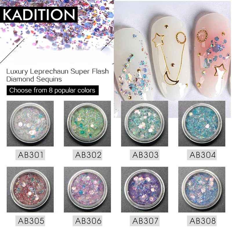 KADITION Новые блестящие украшения для ногтей Дизайн Лак Bling поставки маникюрные