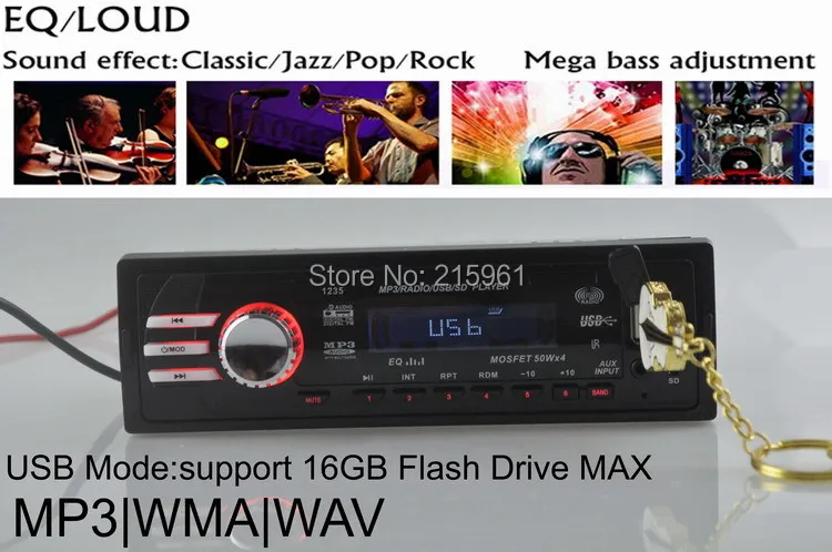 Новинка 2015 автомагнитола 12 В FM радио mp3 плеер 5 зарядное устройство USB/SD/AUX