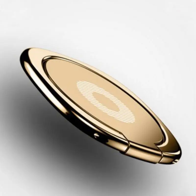 Золотистый Универсальный 360 палец кольцо подставка-держатель для сотового телефона автомобиля Магнитная металлическая пластина - Цвет: Золотистый