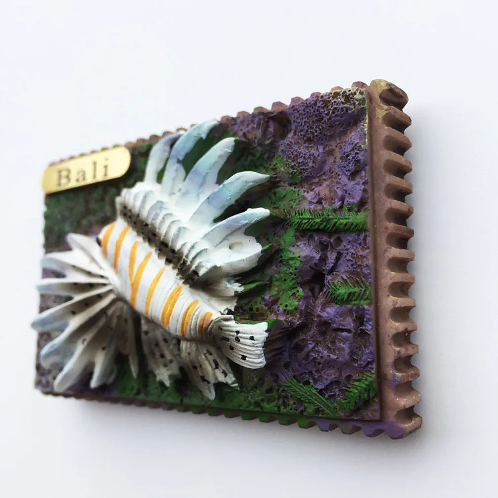 BABELEMI 3D Indonesia Bali Travel Souvenir Fridge Magnet Lion Fish Refrigerator Magnets home decoration accessories|Магниты на