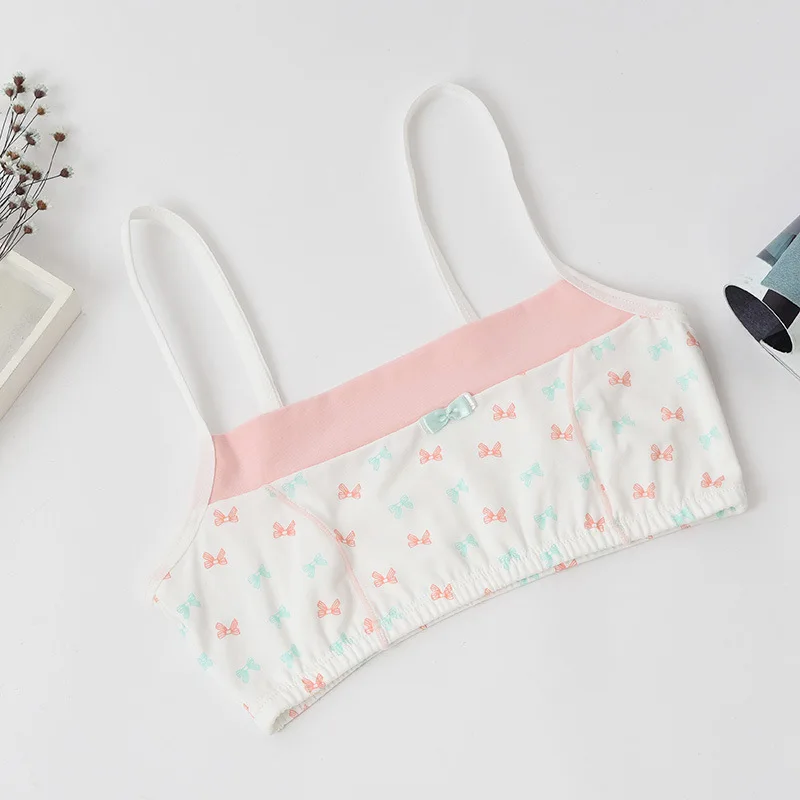 Бюст 80 или меньше Девочек Хлопок Кружево лук Нет Груди Площадку обучение