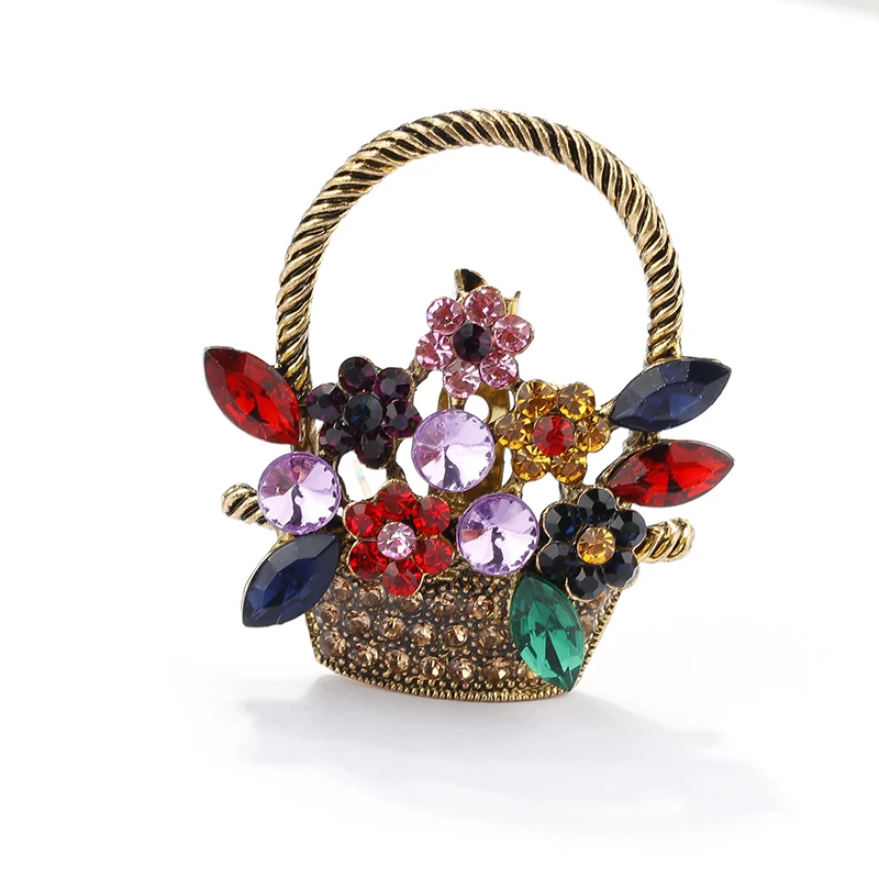 ALLYES рождественские хрустальные броши-корзины с цветами для женщин и девочек