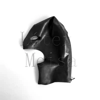 fetish hoods with 100 natural latex materials and open eyes mouth and chin in black color with back zip for adults