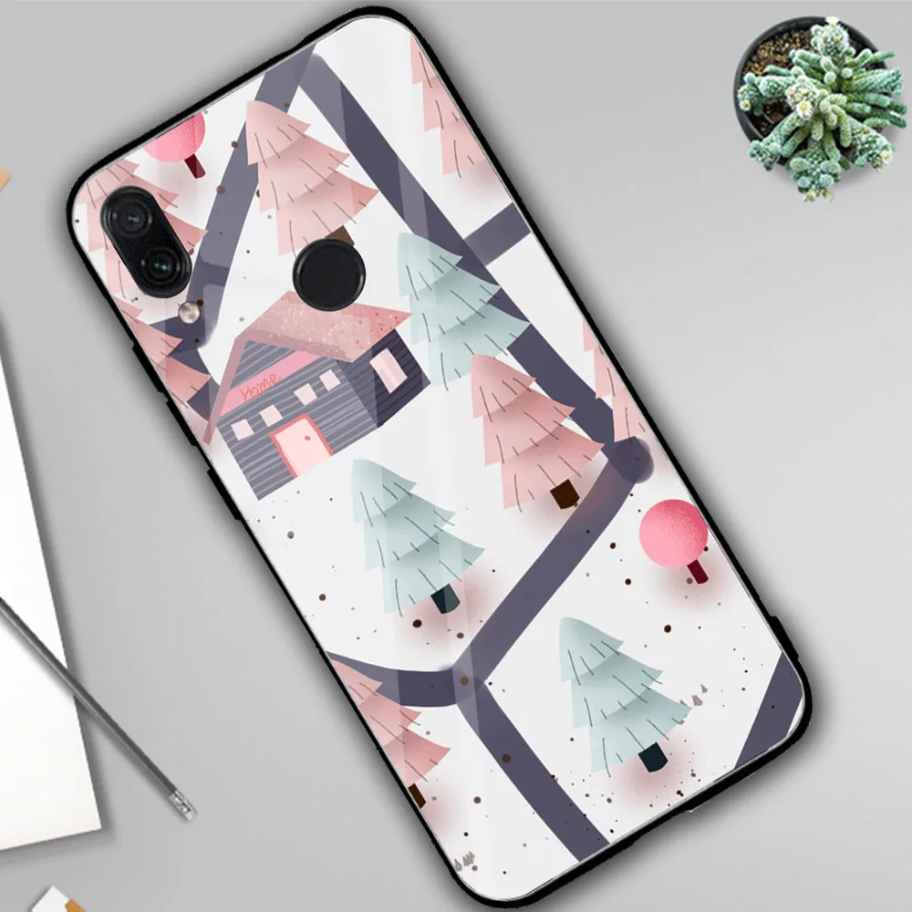 Чехол для телефона с изображением фламинго Redmi Note 7 чехол из твердого стекла MI8 MI9