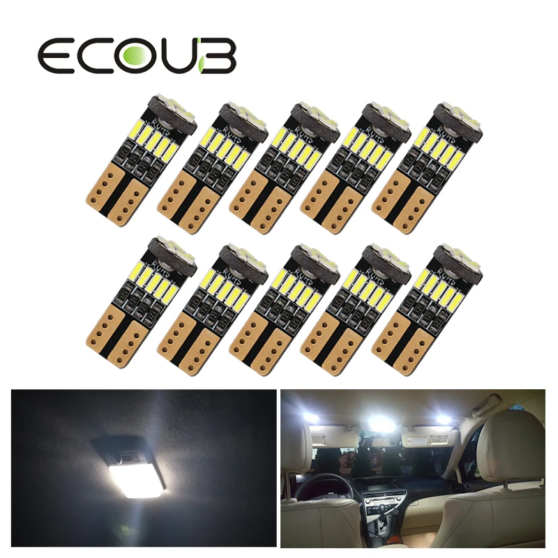 Новое поступление 10 шт W5W 168 194 LED T10 лампа неполярность 4014 SMD 12V 6500K парковка чтение