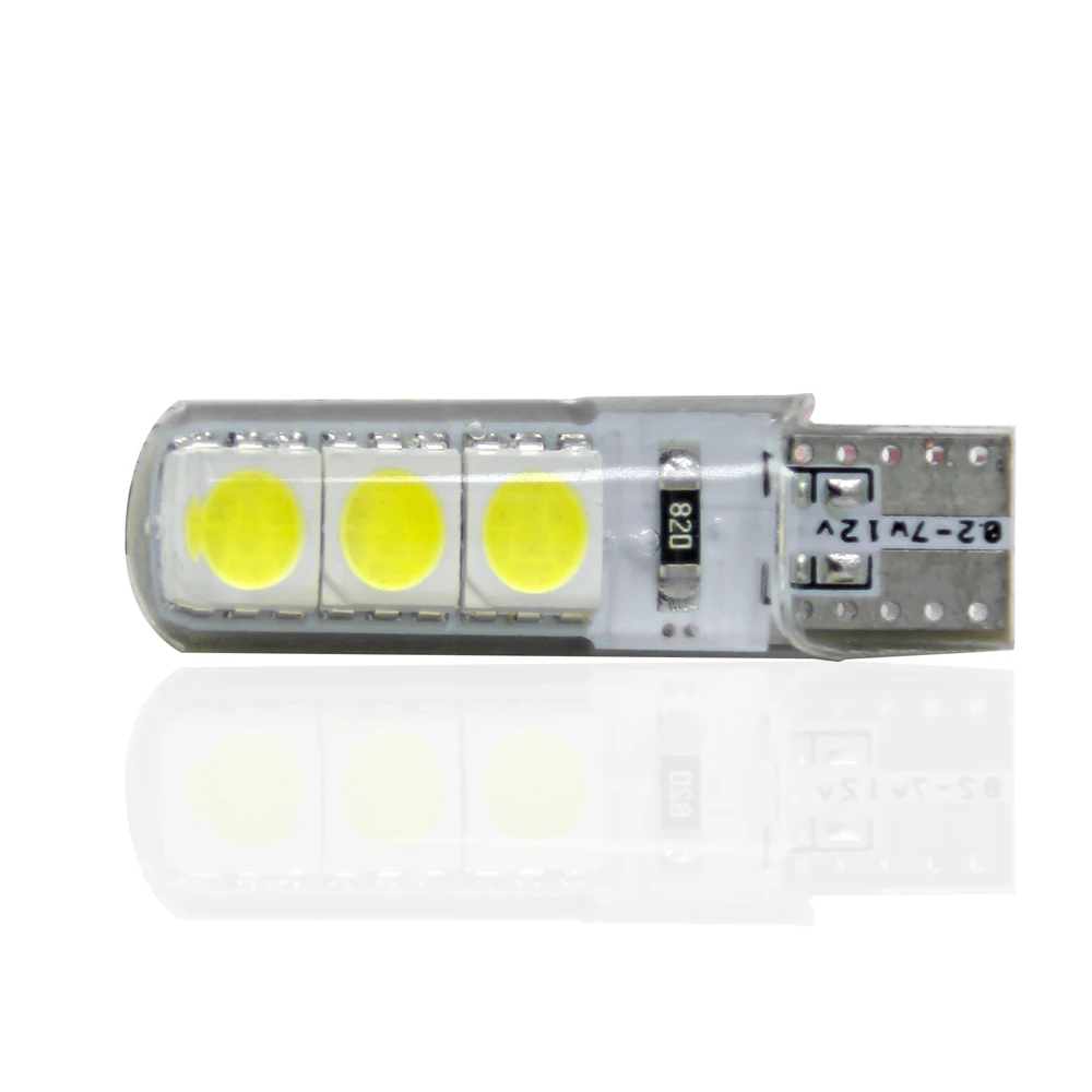 10 шт. светодиодный W5W T10 сигнальные лампы 194 5050 W5W COB 6SMD парковочная лампа авто клинообразный габаритный светильник CANBUS яркий белый лицензионный светильник
