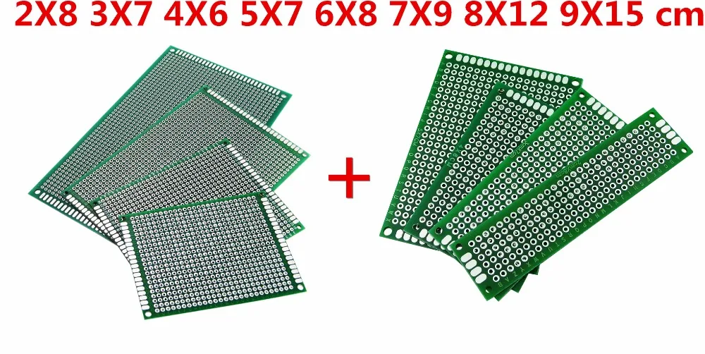

16 шт., печатная плата 2x8 3X7 4X6 5X7 6X8 7X9 8X12 9X15