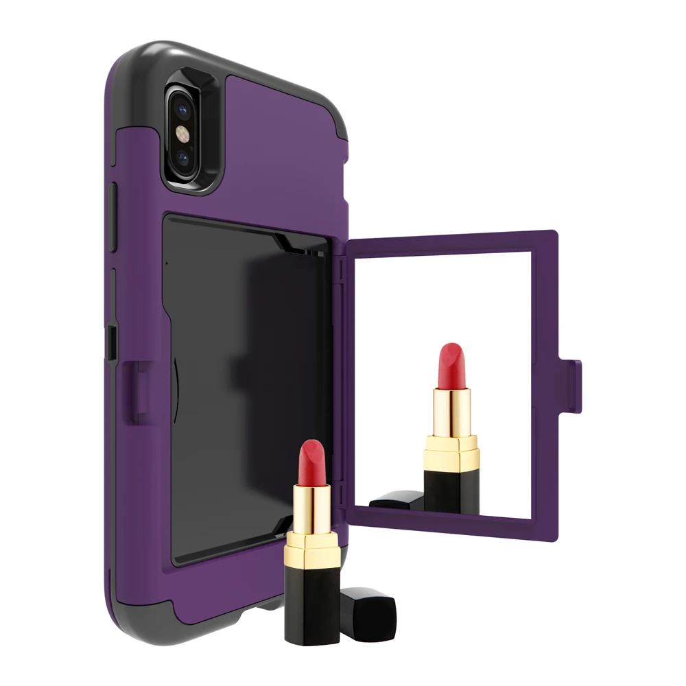 Для iPhone X Зеркало задняя ударопрочный телефон Чехлы для мангала полный Средства