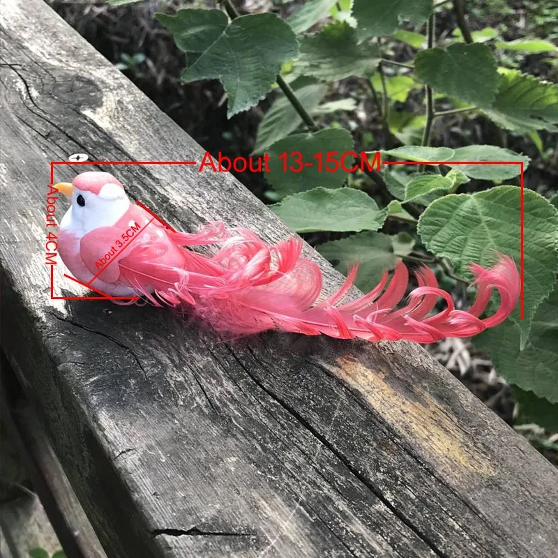 3 шт. декоративные птицы в желтый розовый оранжевый Искусственный Пена Перья птиц