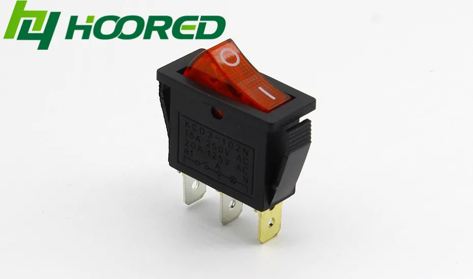 5 шт./лот красный светодиодный индикатор 3 контакта SPST вкл/выкл G132 лодочный