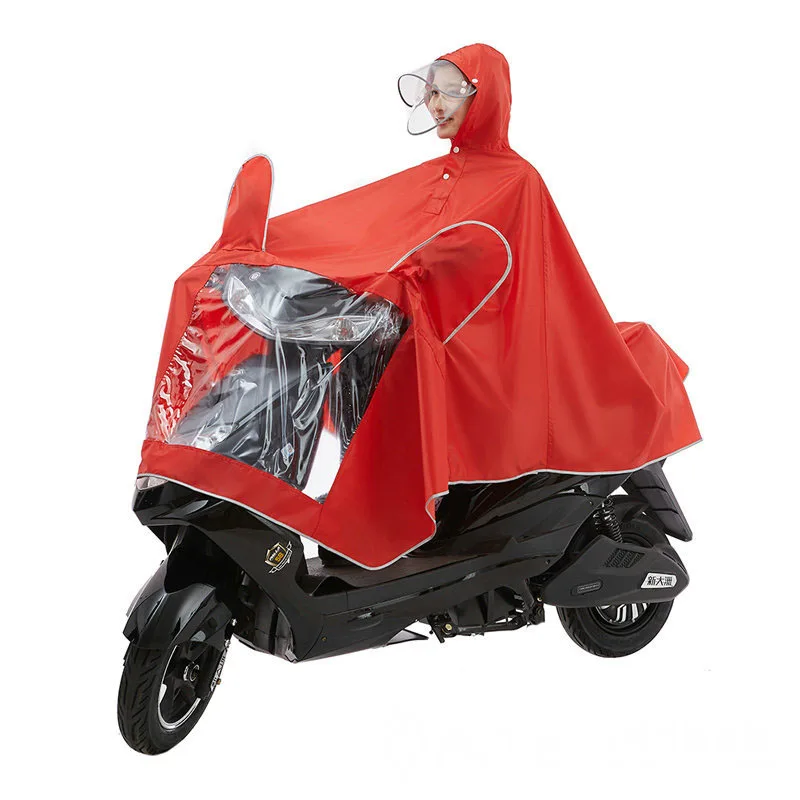 Raincoat double hat cornice raincoat bicycle motorcycle rain belt electric car 042 | Дом и сад