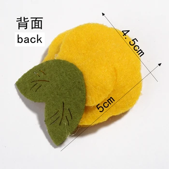 10PCS 5CM Felt Nonwovens Fabric Flower With Green Leaves For Headband Cute Rolled Rose Hair Flowers For Apparel Accessories 3