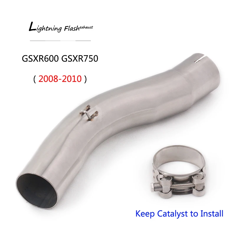 

For Suzuki GSXR600 GSXR750 GSXR1000 GSR750 2005-2017 Exhaust Pipe Motorcycle Mid Link Pipe Stainless Steel Tips Slip On 51mm