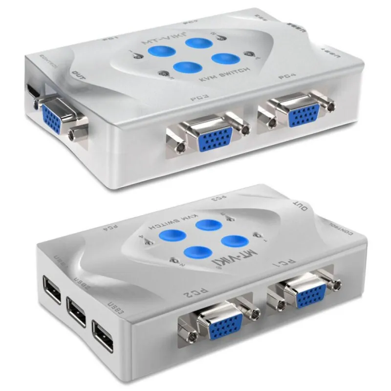 MT-Viki Kvm-переключатель VGA USB 4 порта проводной пульт дистанционного управления