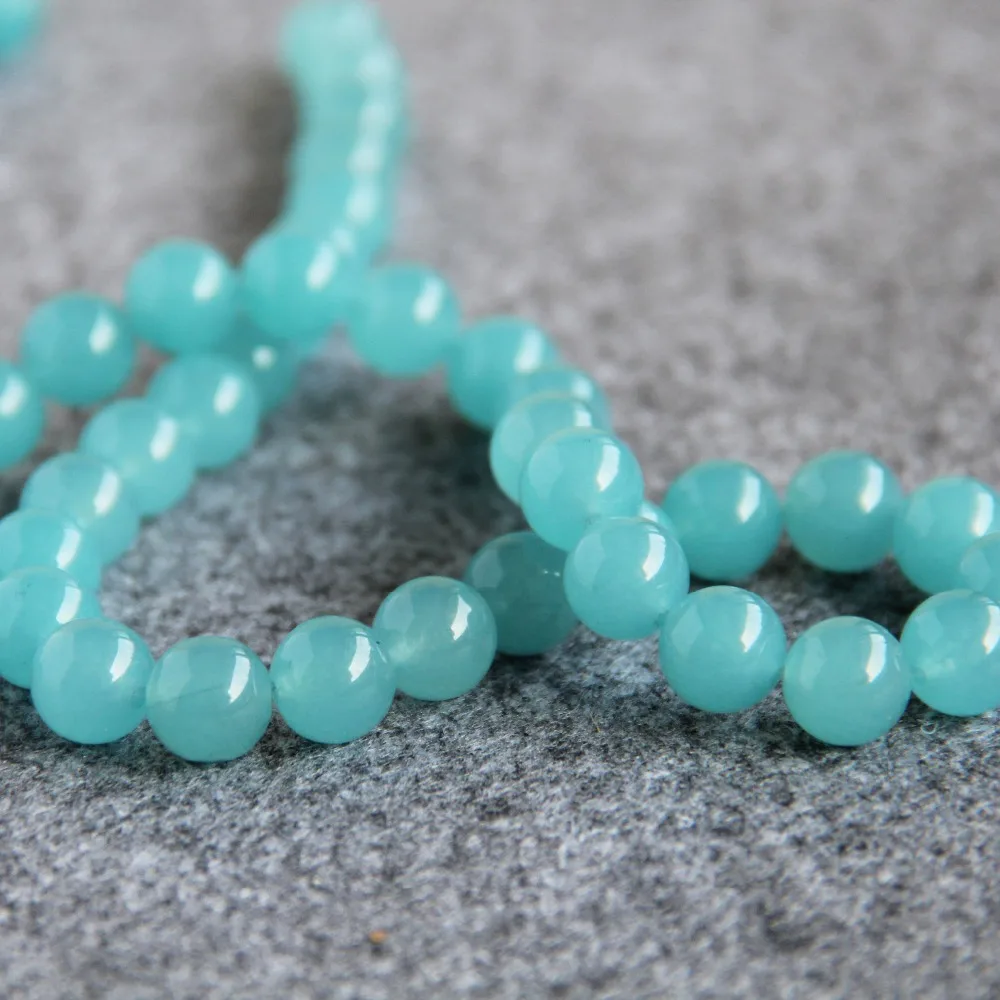 Trendy Accessory For Necklace Bracelet 10mm Light Blue Saphire Semi Finished Stones Loose Beads DIY 15inch Jewelry Making | Украшения и