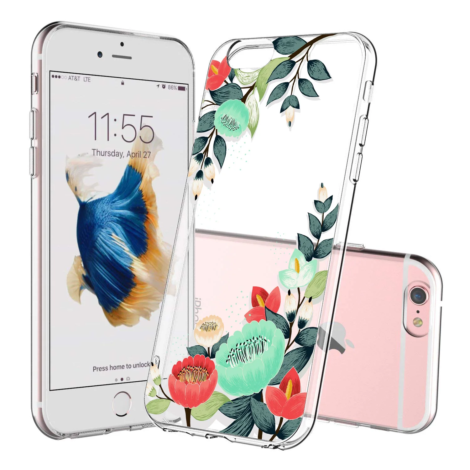 Чехол для мобильного телефона с цветочным рисунком iPhone X XR XS Max Мягкая силиконовая