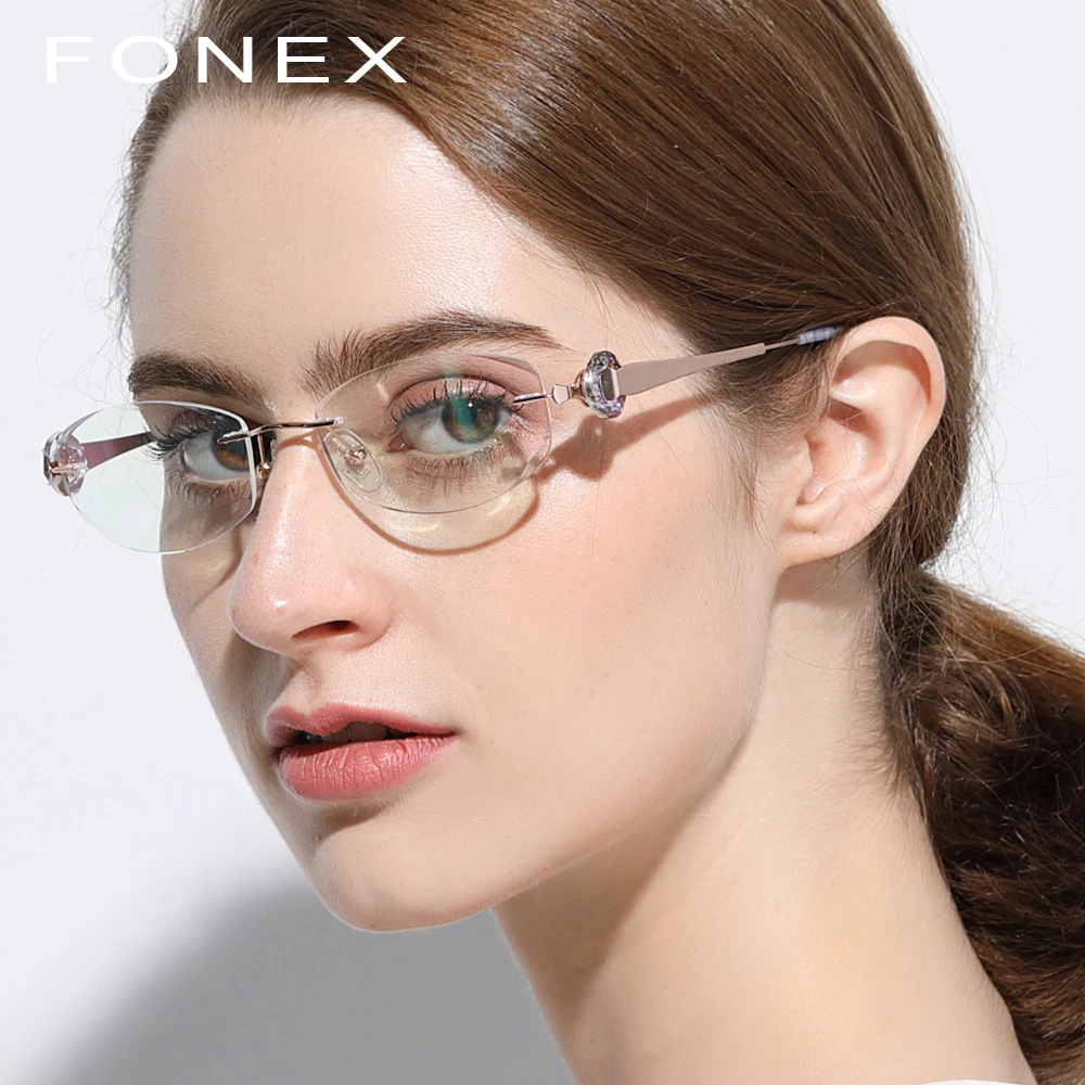 FONEX провода Титан очки без оправы Для женщин Сверхлегкий Элитный бренд дизайн