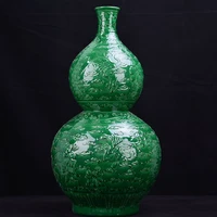 jingdezhen ceramic sculpture yingqing hollowed out embossed vase home furnishing decor living room decoration crafts